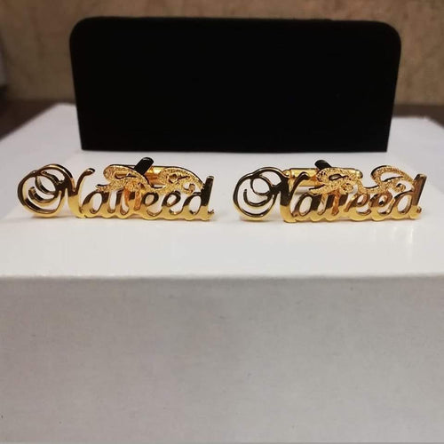 Customize Name Gold Plated Cufflinks