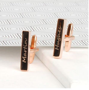 PERSONALIZED ENGRAVED BAR CUFFLINKS