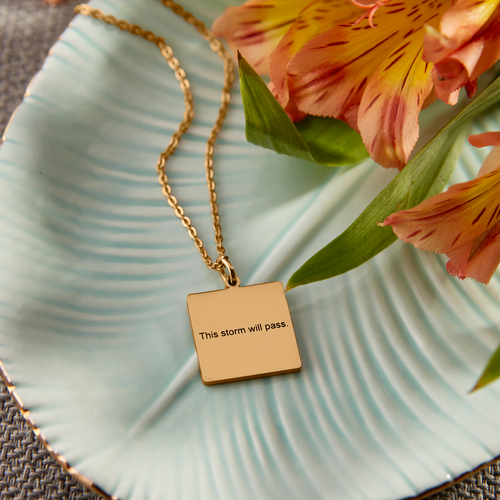 Customize Square Engraved Necklace