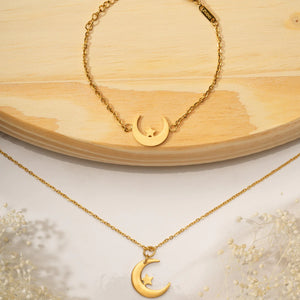 CRESCENT MOON AND STAR BRACELET