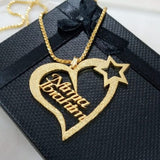 Customize Heart Star Name Necklace